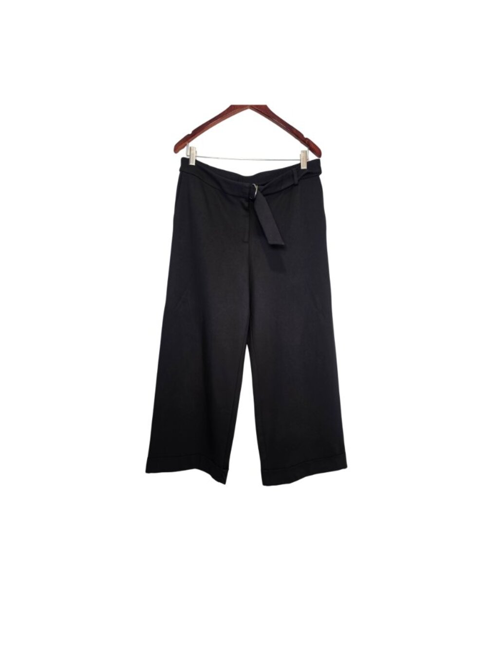 J. Jill Black Ponte Full Leg Dress Pants Size Medium Wide Career Office Comfort - Picture 5 of 8